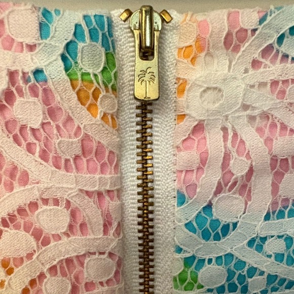 Lilly Pulitzer Multicolored Floral Lace Mini Skirt Pink Blue Green Size 2 - Picture 6 of 8